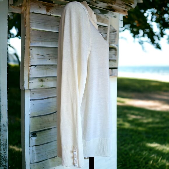 NWT TALBOTS ( 2X ) Pure Merino Wool off White Pullover Turtle Neck - Picture 5 of 7